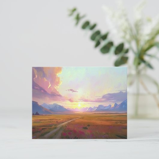 Zonsondergang Montana Grote Hemel Zonsondergang Sc Briefkaart (Staand voorkant)