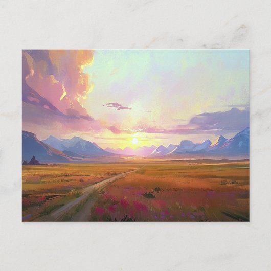 Zonsondergang Montana Grote Hemel Zonsondergang Sc Briefkaart (Voorkant)