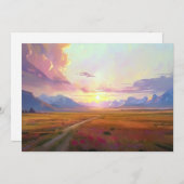 Zonsondergang Montana Grote Hemel Zonsondergang Sc Feestdagenkaart (Voorkant / Achterkant)