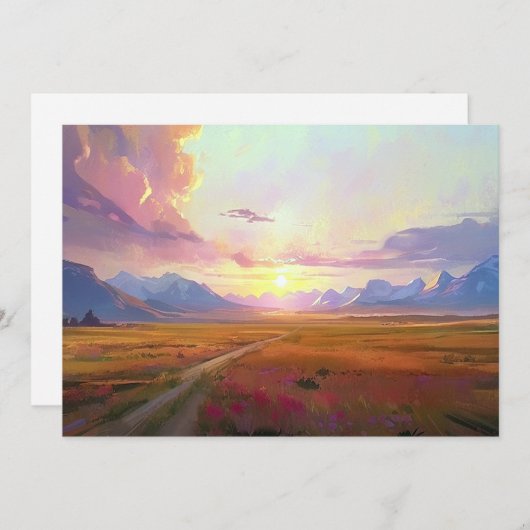 Zonsondergang Montana Grote Hemel Zonsondergang Sc Feestdagenkaart (Voorkant / Achterkant)