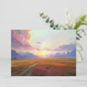 Zonsondergang Montana Grote Hemel Zonsondergang Sc Feestdagenkaart (Staand voorkant)