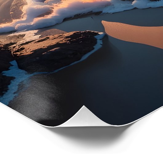 Zonsondergang Mooi strandlandschap Perfect Poster (Hoek)