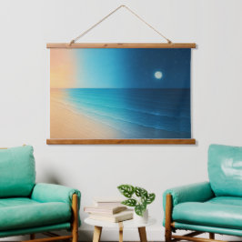Zonsondergang naar Moonlight Ocean Tapestry Hangend Wandkleed
