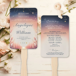 Zonsondergang naar Moonrise Details Trouwkaart Handwaaier