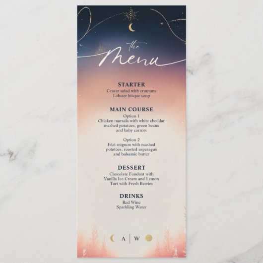 Zonsondergang naar Moonrise Flat Menu (Voorkant)