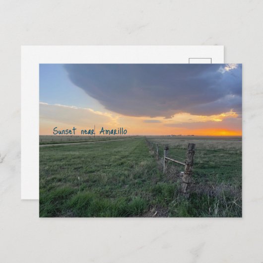 Zonsondergang nabij Amarillo Texas Briefkaart (Voorkant / Achterkant)