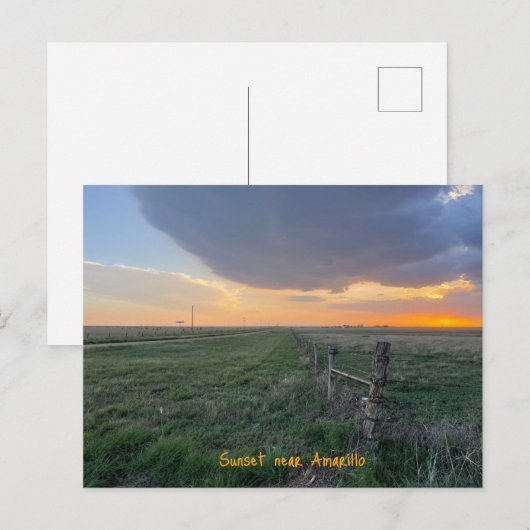 Zonsondergang nabij Amarillo Texas Briefkaart (Voorkant / Achterkant)