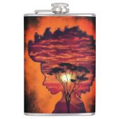 Zonsondergang Nachtkolf Heupfles (Voorkant)