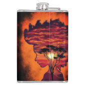 Zonsondergang Nachtkolf Heupfles (Achterkant)