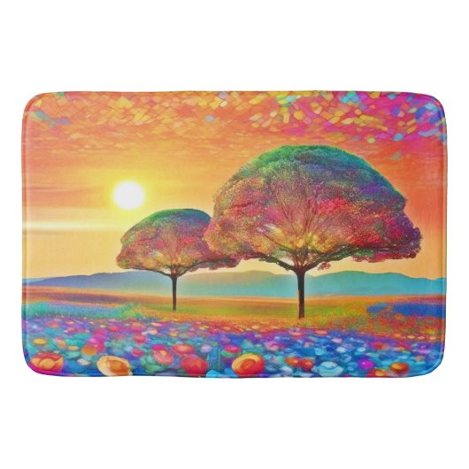 Zonsondergang Natuur Kaleidoscoop  Badmat (Voorkant)