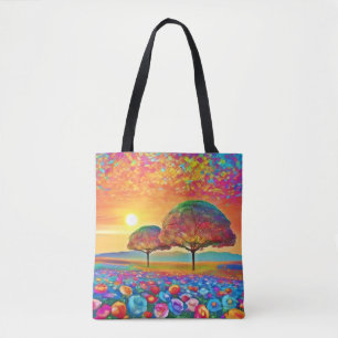 Zonsondergang Natuurlijke Kaleidoscoop Tote Bag