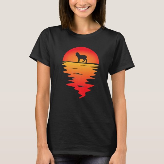 Zonsondergang Norfolk Spaniel hond T-shirt (Voorkant)