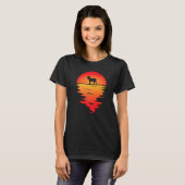 Zonsondergang Norfolk Spaniel hond T-shirt (Voorkant volledig)