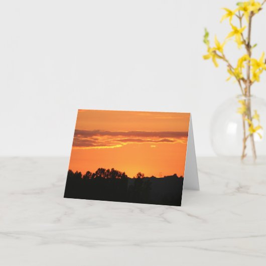Zonsondergang Notecard Kaart (Gele Bloem)