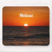 Zonsondergang Oceaan Aangepaste Naam Muismat (Voorkant)