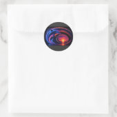 Zonsondergang Oceaan Dolfijn Ronde Sticker (Tas)