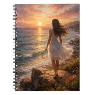 Zonsondergang Oceaan Esthetische Spiraal Foto Noti Notitieboek