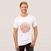 Zonsondergang Oceaan Golven – Minimalistisch met d Tri-Blend Shirt (Voorkant volledig)