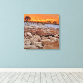 Zonsondergang oceaan kustlijn Canvas Afdruk (Insitu (Houten vloer))
