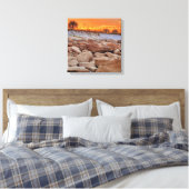 Zonsondergang oceaan kustlijn Canvas Afdruk (Insitu (Slaapkamer))