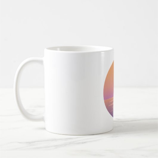 Zonsondergang Oceaan Minimalistische Mok – Handget (Links)