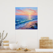Zonsondergang oceaan zeegezicht poster (Keuken)