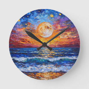 Zonsondergang oceaan zeegezicht ronde klok