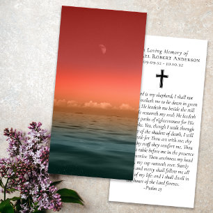 Zonsondergang Ocean Photo Prayer Memorial Bladwijz