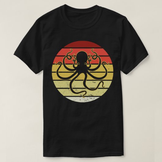  zonsondergang octopus t-shirt (Design voorkant)