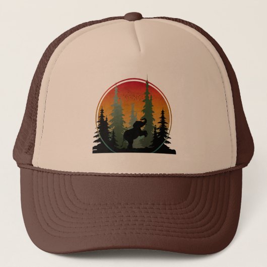 Zonsondergang Olifant Natuur Landschap Trucker Pet (Voorkant)