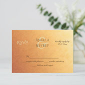 Zonsondergang Ombre Gradiënt w / kleine bladeren p RSVP Kaartje (Staand voorkant)