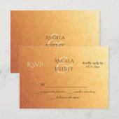 Zonsondergang Ombre Gradiënt w / kleine bladeren p RSVP Kaartje (Voorkant / Achterkant)