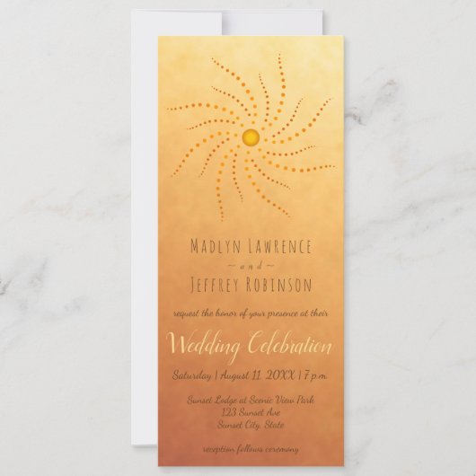 Zonsondergang ombre stralen van zonlicht stippen m kaart (Voorkant)