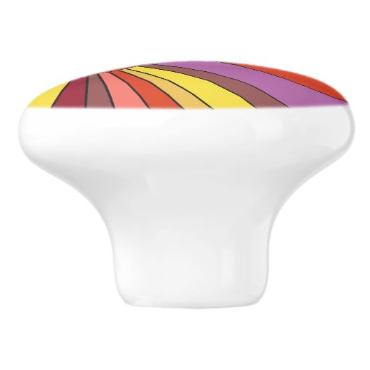 Zonsondergang Ontwerp - Kleuren van Sinaasappel -  Keramische Knop (Zijkant)