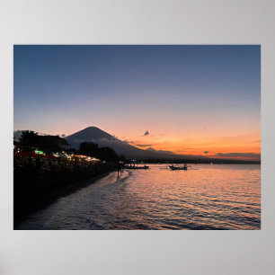 Zonsondergang op Amed Beach Poster