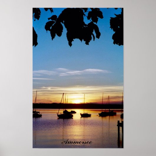 Zonsondergang op Ammersee Poster (Voorkant)