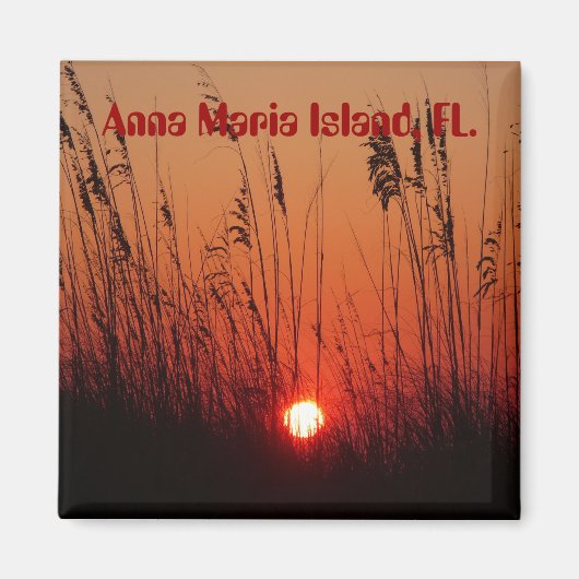 Zonsondergang op Anna Maria Island, FL., magneet (Voorkant)