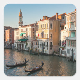 Zonsondergang op Canal Grande Venetië Italië Vierkante Sticker