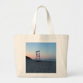 Zonsondergang op Cape Cod Beach Grote Tote Bag (Voorkant)