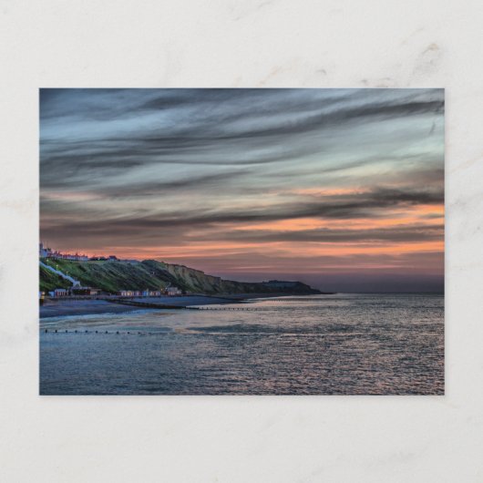 Zonsondergang op Cromer Cliffs Briefkaart (Voorkant)