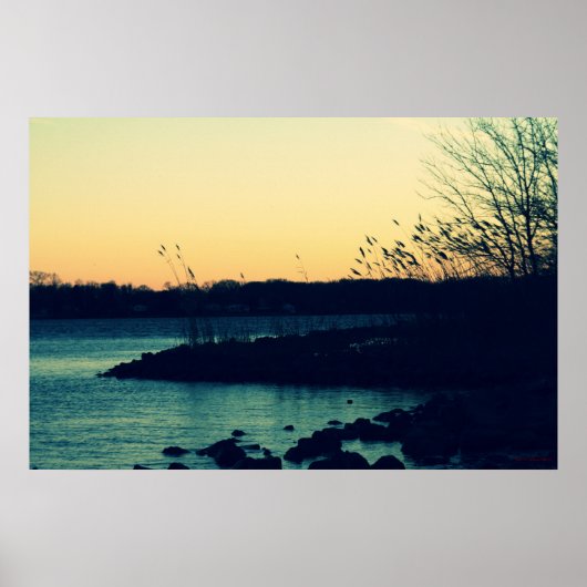 Zonsondergang op de baai #4015 poster (Voorkant)
