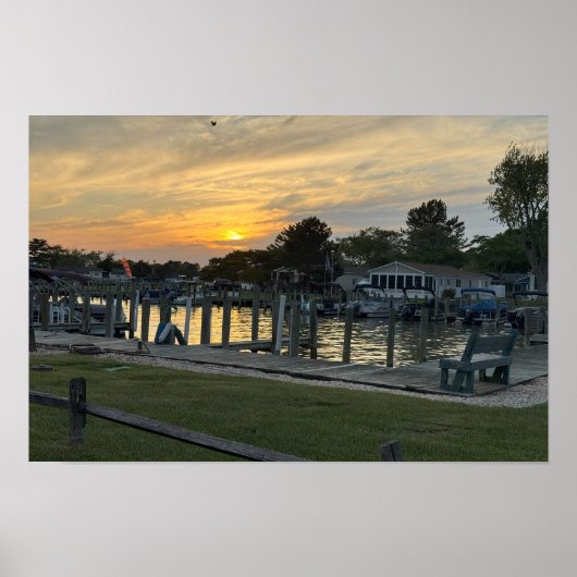 Zonsondergang op de baai poster (Voorkant)