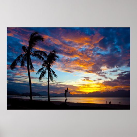 Zonsondergang op de Baai van Danang, Vietnam, Poster (Voorkant)