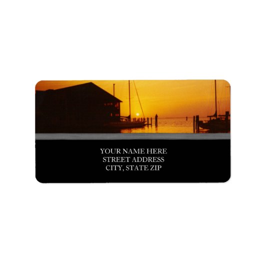 Zonsondergang op de Bay Adresetiketten Etiket (Voorkant)
