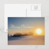 Zonsondergang op de Dag van Kerstmis in platteland Feestdagenkaart (Voorkant / Achterkant)