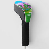 Zonsondergang op de golfbaan gepersonaliseerd golfheadcover (Schuin)