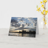 Zonsondergang op de Lake Birthday Kaart (Gele Bloem)