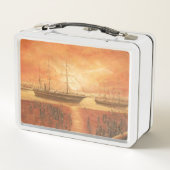 Zonsondergang op de lunchbox uit het verleden (Achterkant)