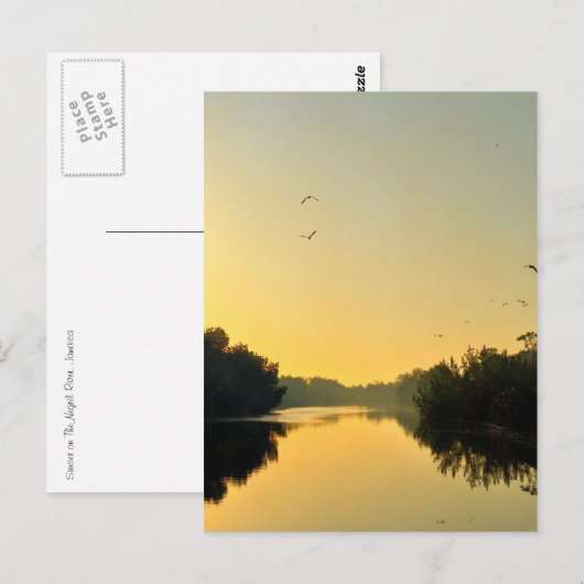 Zonsondergang op de Negril River Briefkaart (Voorkant / Achterkant)