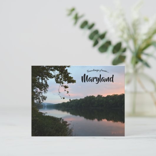 Zonsondergang op de Potomac River in Maryland Briefkaart (Staand voorkant)